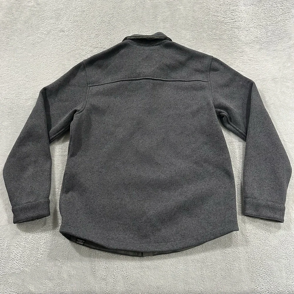 LL Bean Shacket Button Shirt Men M Reg Gray Gorpcore Winter Casual Everyday